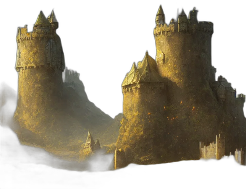 crown, dragon, building, concept art transparent PNG cut-out