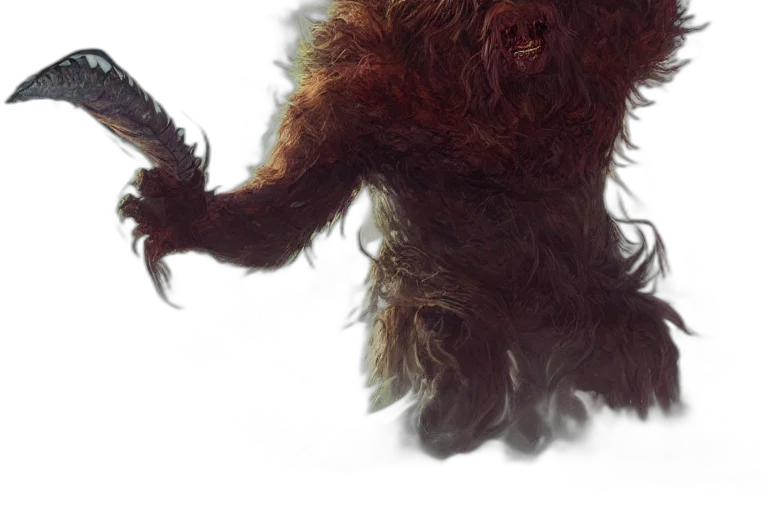 creature, hair, animal, staff, concept art, photorealistic, fantasy art, 3d render transparent PNG cut-out