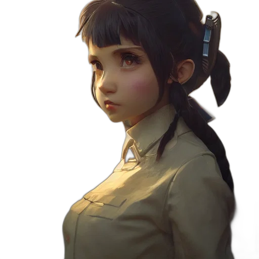 staff, face, robot, weapon, concept art, fantasy art, photorealistic, anime transparent PNG cut-out