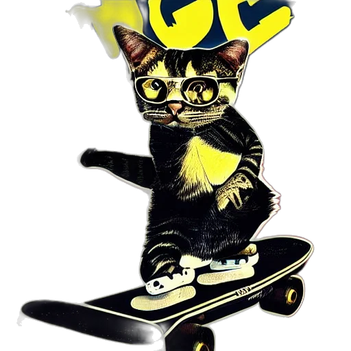 animal, cartoon, cat, standing, back, legs, wearing, high transparent PNG cut-out