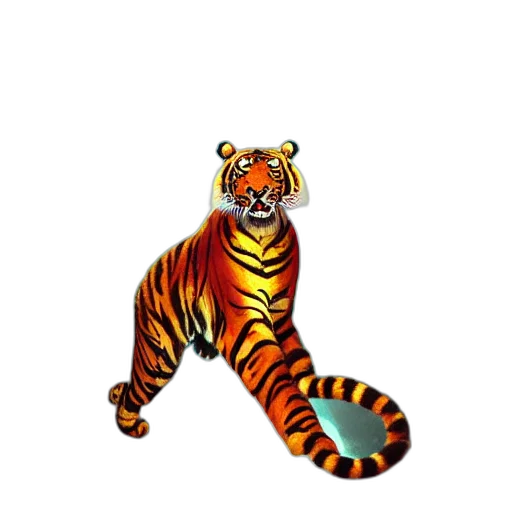 animal, staff, creature, 3d render, pixel art, concept art, fantasy art, tiger transparent PNG cut-out