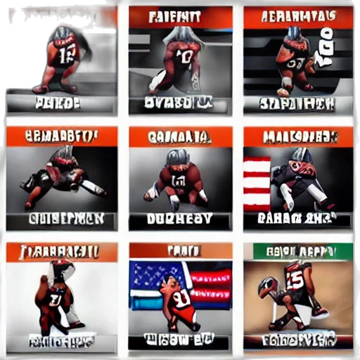 chibi, nfl, players transparent PNG cut-out