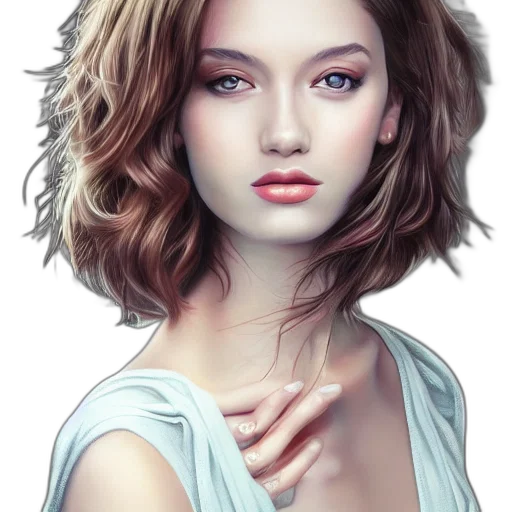 face, hair, jewelry, dress, photorealistic, fantasy art, oil painting, cartoon transparent PNG cut-out