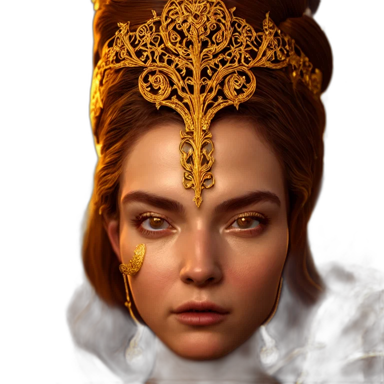 crown, face, mask, jewelry, fantasy art, concept art, photorealistic, oil painting transparent PNG cut-out