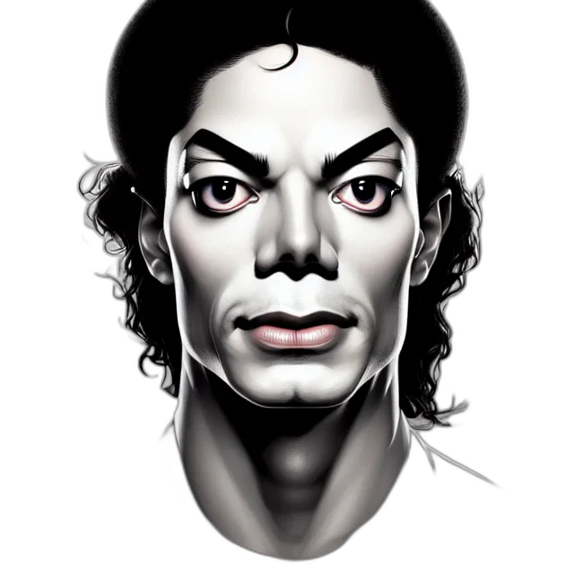 face, mask, photorealistic, comic book art, concept art, cartoon, symmetry, michaeljackson transparent PNG cut-out