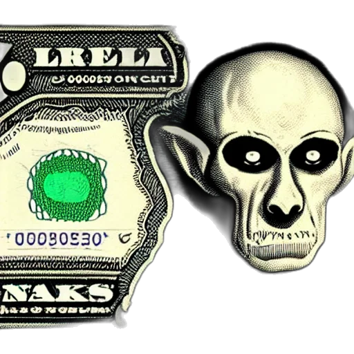 mask, 3d render, nosferatu, bill transparent PNG cut-out