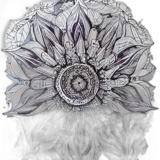 crown, jewelry, flower, jacket, photorealistic, fantasy art, pencil sketch, concept art transparent PNG cut-out