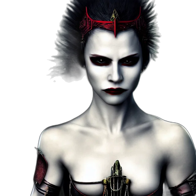 concept art, fantasy art, comic book art, photorealistic, photo, vampire, warrior, queen transparent PNG cut-out