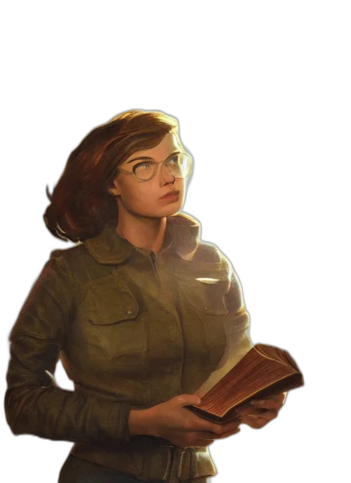 jacket, staff, face, weapon, concept art, comic book art, fantasy art, pixel art transparent PNG cut-out