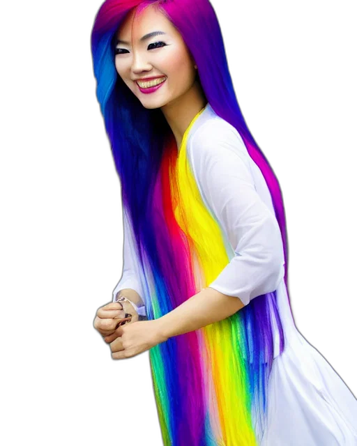 hair, dress, creature, staff transparent PNG cut-out