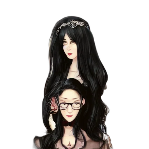 hair, staff, fantasy art, cartoon transparent PNG cut-out