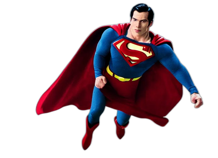 comic book art, 3d render, concept art, photorealistic, film, still, superman, skinny transparent PNG cut-out