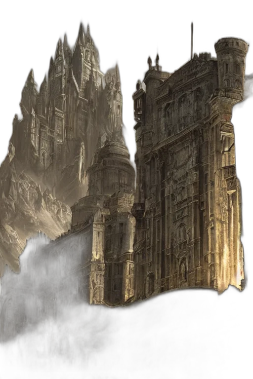 building, concept art, fantasy art, 3d render transparent PNG cut-out