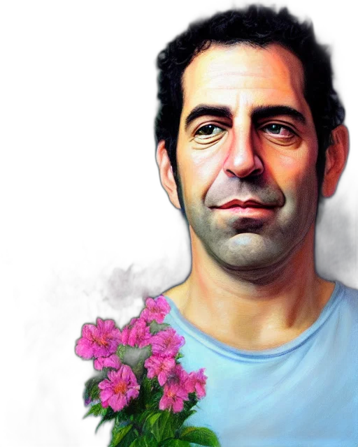 face, flower, photorealistic, concept art transparent PNG cut-out