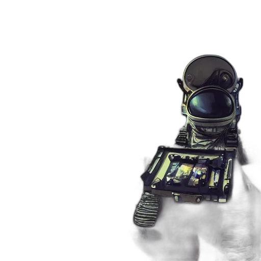 robot, mask, staff, weapon transparent PNG cut-out