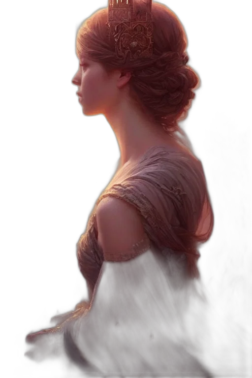 dress, crown, face, staff transparent PNG cut-out