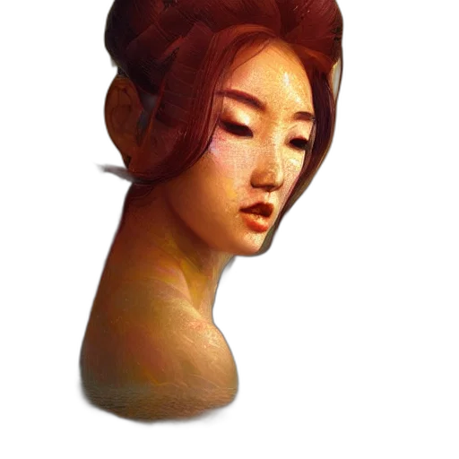 face, crown, hair, staff transparent PNG cut-out