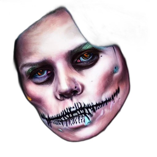 face, mask, creature, jewelry, photorealistic, watercolor, concept art, fantasy art transparent PNG cut-out