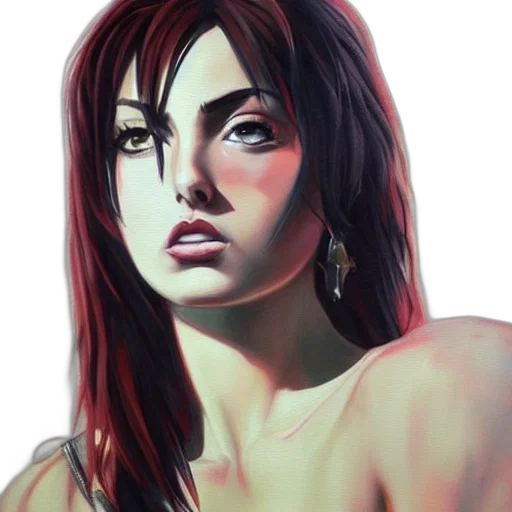 face, jewelry, photorealistic, fantasy art, oil painting, comic book art, neon lights, red transparent PNG cut-out
