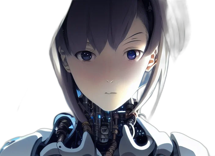 robot, face, crown, mask, cyberpunk, 3d render, anime, concept art transparent PNG cut-out
