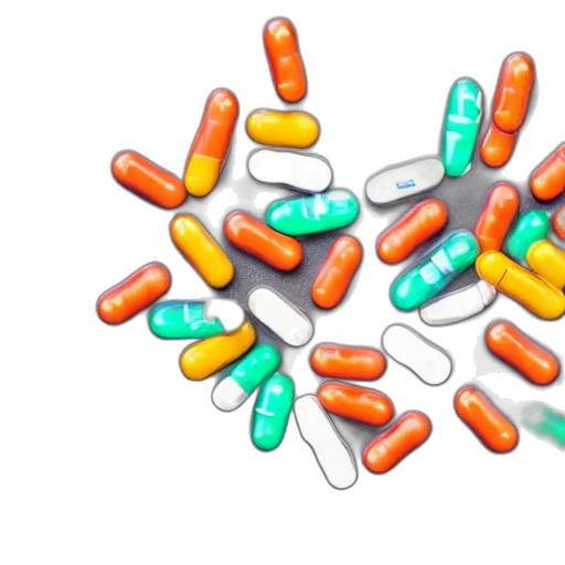 3d render, med, pills, face, expression transparent PNG cut-out