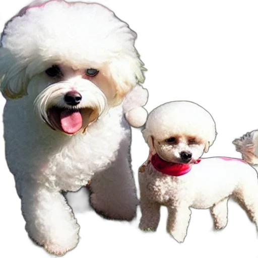 animal, photorealistic, 3d render, oil painting, pixel art, bichon, frise, plays transparent PNG cut-out