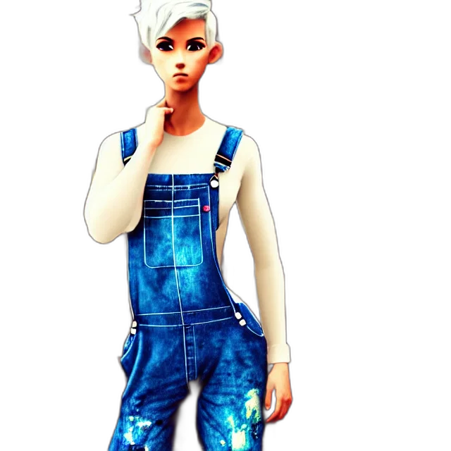 dress, robot, concept art, 3d render, fantasy art, pixel art, blue, full transparent PNG cut-out