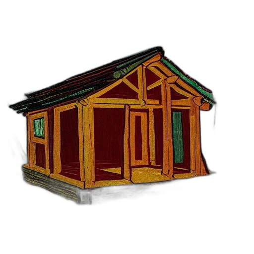 building, furniture, 3d render, concept art, photorealistic, pixel art, snow, log transparent PNG cut-out