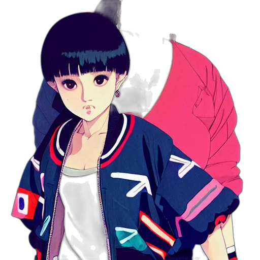jacket, dragon, staff, face, anime, cartoon, fantasy art, concept art transparent PNG cut-out