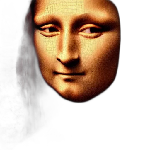 face, mask, robot, creature, 3d render, photorealistic, pixel art, vaporwave transparent PNG cut-out