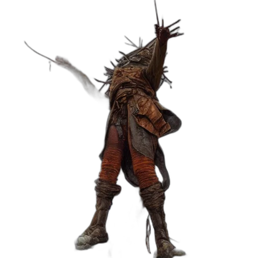 staff, creature, sword, dragon, concept art, fantasy art, 3d render, earth tones transparent PNG cut-out