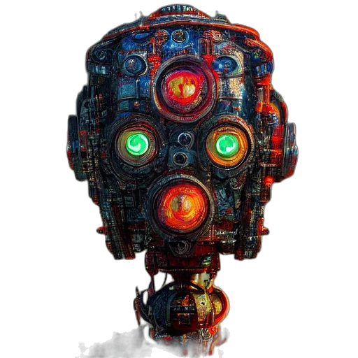 robot, mask, face, weapon transparent PNG cut-out