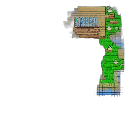 building, weapon, pixel art, 3d render transparent PNG cut-out