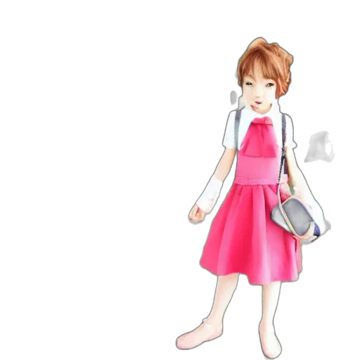 dress, staff, 3d render, concept art, cartoon, anime, pastel, monochrome transparent PNG cut-out