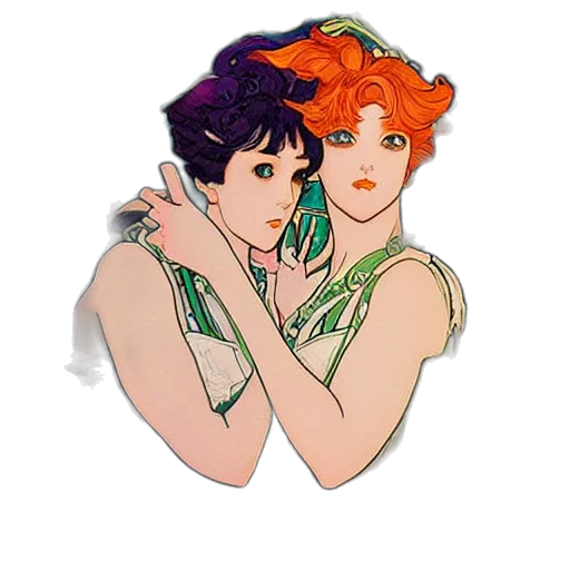 vaporwave, pixel art, watercolor, concept art, fire, neon lights, green, sailor transparent PNG cut-out