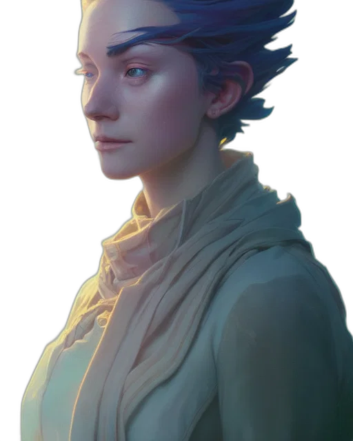 face, staff, jacket, crown, concept art, fantasy art, photorealistic, 3d render transparent PNG cut-out