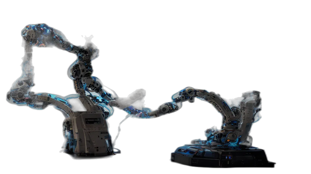 robot, concept art, 3d render, cyberpunk transparent PNG cut-out