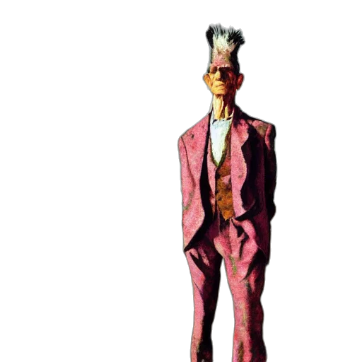 jacket, staff, robot, creature transparent PNG cut-out