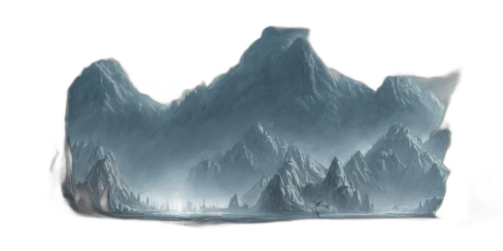 dragon, sword, concept art, fantasy art, photorealistic, watercolor, fog, snow transparent PNG cut-out