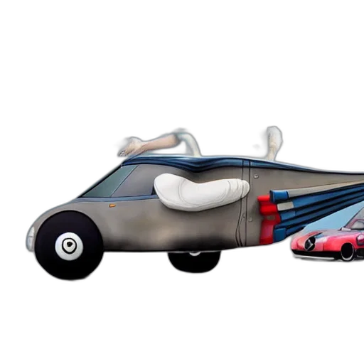 car, weapon, concept art, 3d render, cartoon, photorealistic, flying, ghibli transparent PNG cut-out