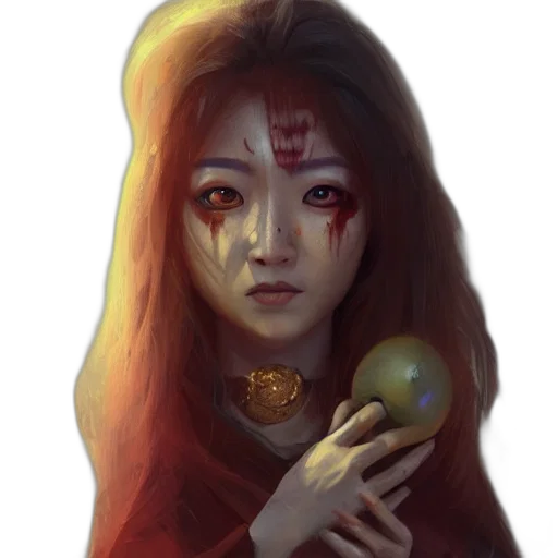 face, mask, fantasy art, concept art, photorealistic, oil painting, outer space, red transparent PNG cut-out