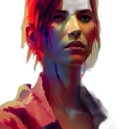 face, jacket, concept art, cyberpunk transparent PNG cut-out