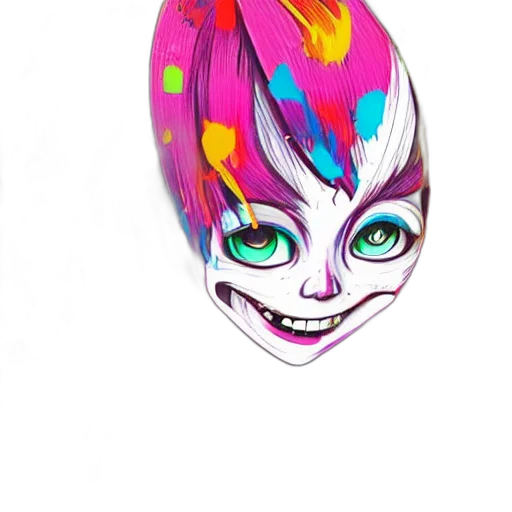 mask, face, creature, crown, vaporwave, concept art, watercolor, fantasy art transparent PNG cut-out