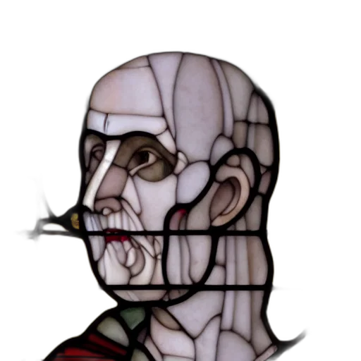 mask, face, robot, staff, concept art, cyberpunk, pixel art, comic book art transparent PNG cut-out