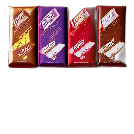 food, photorealistic, red, chocolate, candy, bar, packaging, style transparent PNG cut-out