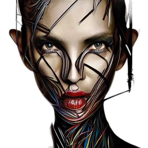 face, mask, robot, hair transparent PNG cut-out