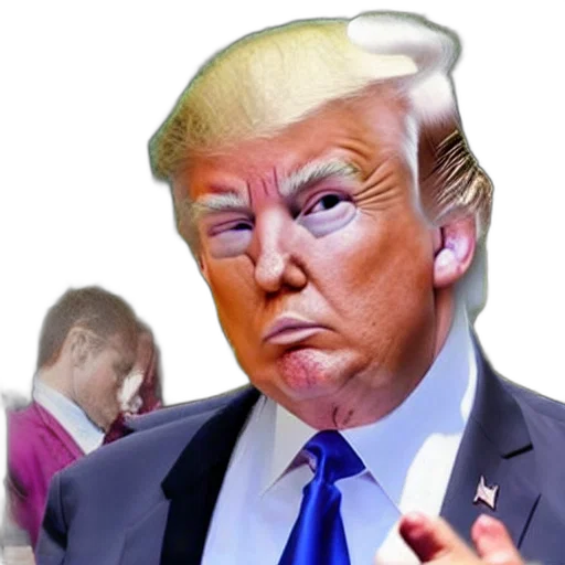 mask, face, creature, photorealistic, 3d render, vaporwave, concept art, trump transparent PNG cut-out
