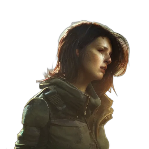 jacket, face, concept art, fantasy art transparent PNG cut-out