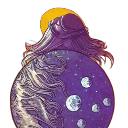 dress, hair, staff, crown, watercolor, concept art, fantasy art, pixel art transparent PNG cut-out