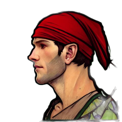 face, hat, pixel art, concept art, photorealistic, cartoon, red, beautiful transparent PNG cut-out